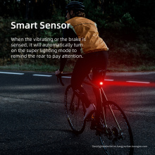 Sensor de bicicleta súper brillante Juego de luces de seguridad para ciclismo Juego de luz trasera de bicicleta recargable por USB Luz trasera de bicicleta